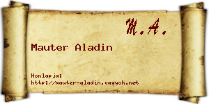 Mauter Aladin névjegykártya